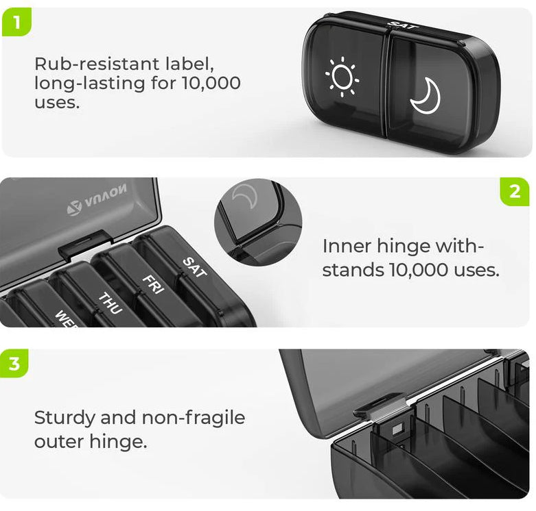 Weekly Pill Organizer – Dual AM/PM Design & BPA-Free