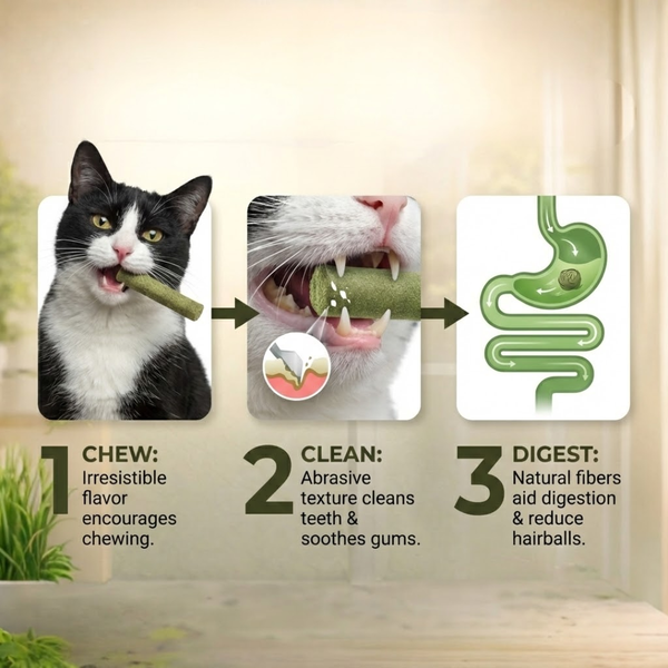 PurrPop Daily Grass Chew Sticks